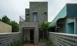 Nhà có hai khối kết nối nhau bằng cầu thép Nhà có hai khối kết nối nhau bằng cầu thép